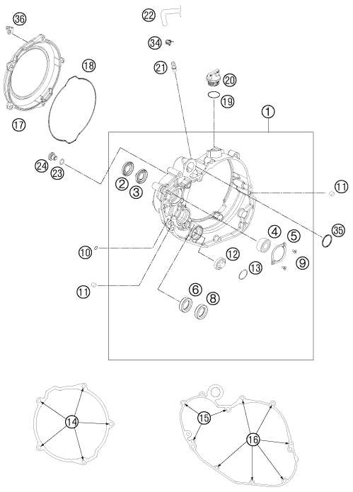 Sprängskiss: Clutch Cover – KTM 450 SX-F 2012