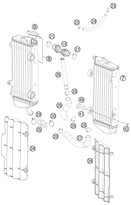 Sprängskiss: Cooling System – KTM 450 SMR 2012