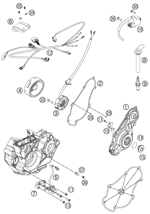 Sprängskiss: Ignition System – KTM 450 SX-F 2012