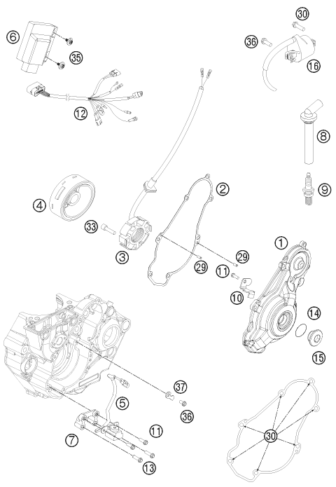 Sprängskiss: Ignition System – KTM 450 SMR 2012