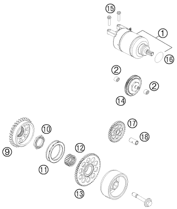 Sprängskiss: Electric Starter – KTM 450 SX-F 2012