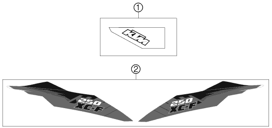 Sprängskiss: Decal – KTM 250 XC-F 2012
