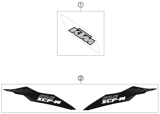 Sprängskiss: Decal – KTM 250 XCF-W 2012