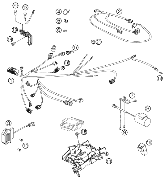 Sprängskiss: Wiring Harness – KTM 350 XC-F 2012