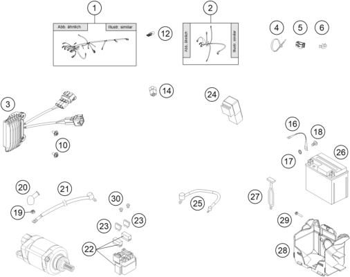 Sprängskiss: Wiring Harness – KTM 350 XCF-W 2012