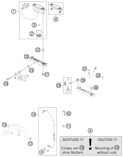 Sprängskiss: Instruments / Lock System – KTM 250 XCF-W 2013