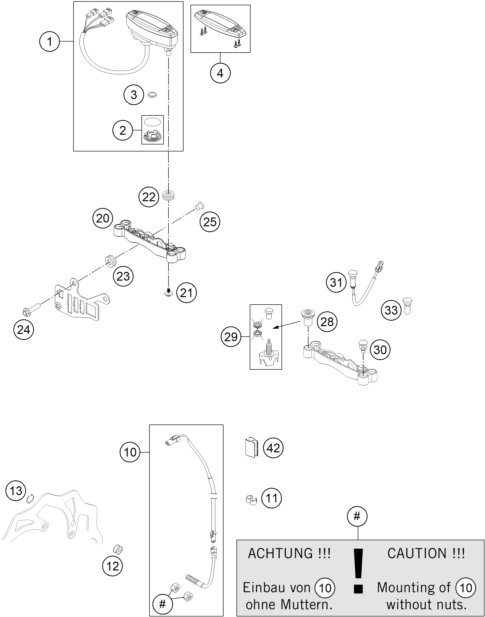 Sprängskiss: Instruments / Lock System – KTM 350 XCF-W 2012
