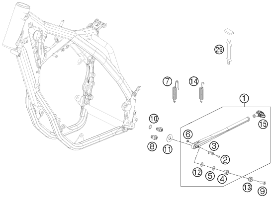 Sprängskiss: Side / Center Stand – KTM 350 EXC-F 2012