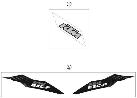 Sprängskiss: Decal – KTM 350 EXC-F 2012
