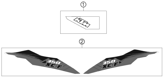 Sprängskiss: Decal – KTM 350 XC-F 2012