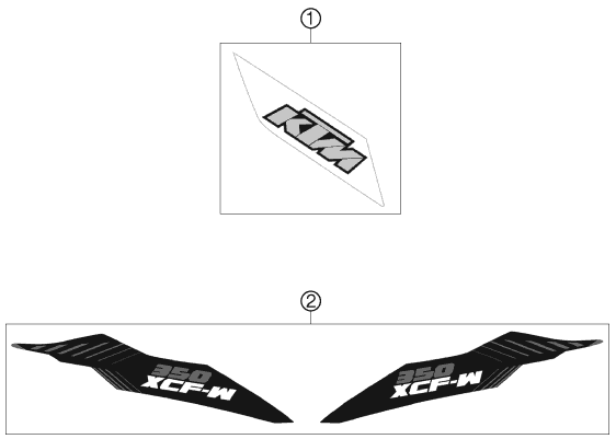 Sprängskiss: Decal – KTM 350 XCF-W 2012