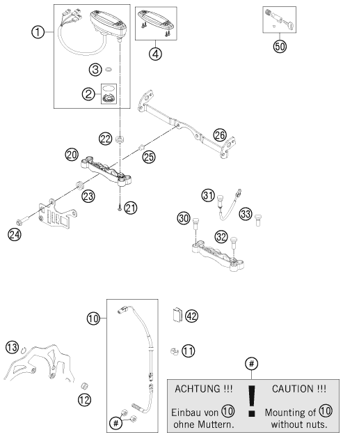 Sprängskiss: Instruments / Lock System – KTM 350 EXC-F 2012