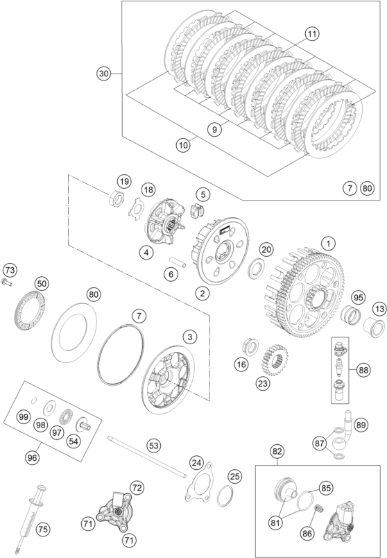 Sprängskiss: Clutch – KTM 350 EXC-F 2012