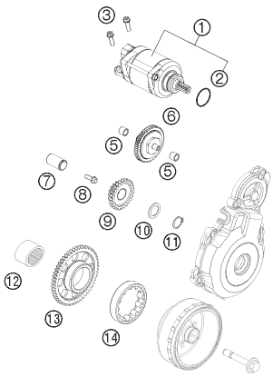 Sprängskiss: Electric Starter – KTM 350 EXC-F 2012