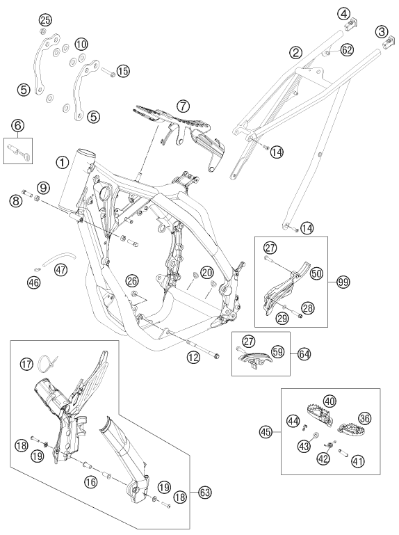 Sprängskiss: Frame – KTM 450 EXC 2012