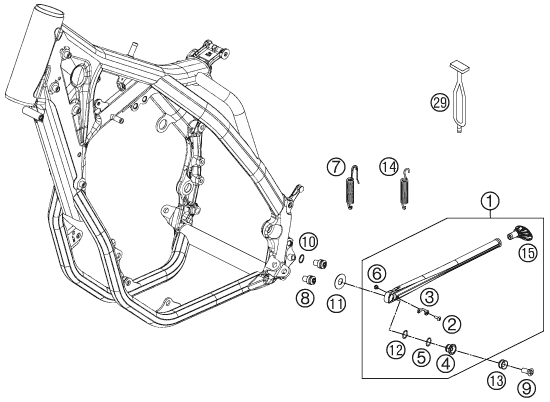 Sprängskiss: Side / Center Stand – KTM 450 EXC 2015