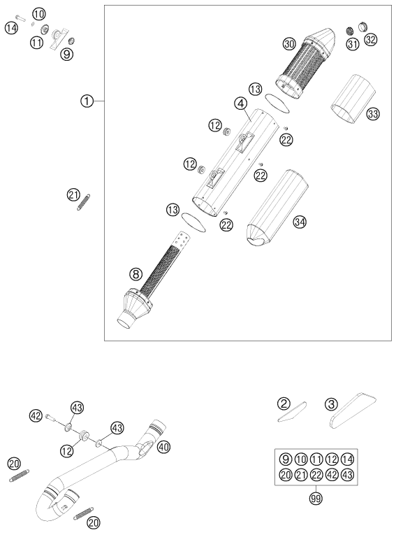 Sprängskiss: Exhaust System – KTM 450 EXC 2012