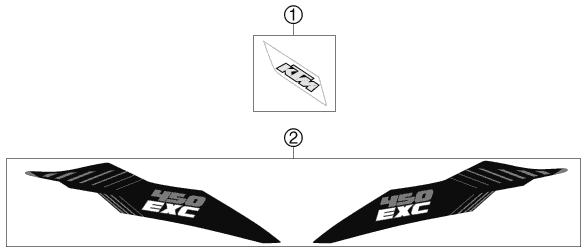 Sprängskiss: Decal – KTM 450 EXC 2012