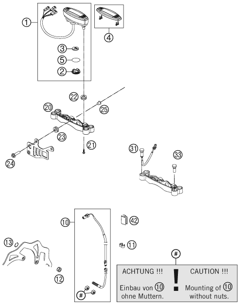 Sprängskiss: Instruments / Lock System – KTM 450 XC-W 2012