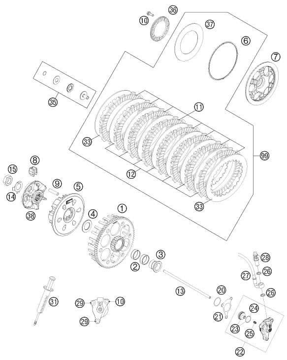 Sprängskiss: Clutch – KTM 450 EXC 2012