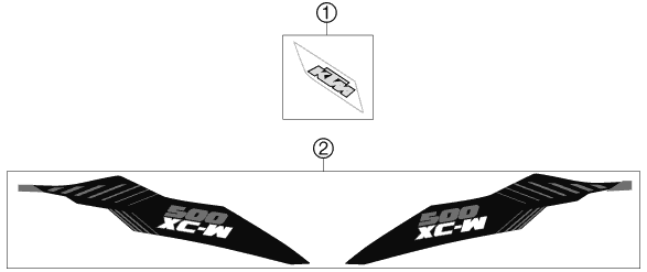 Sprängskiss: Decal – KTM 500 XC-W 2012