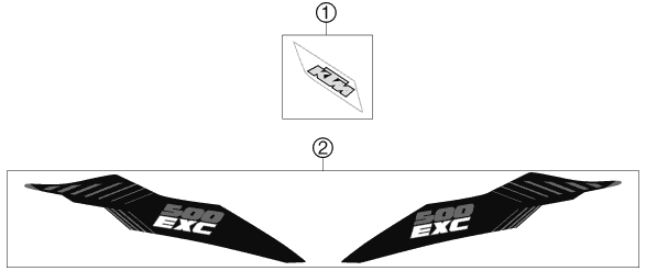 Sprängskiss: Decal – KTM 500 EXC 2012