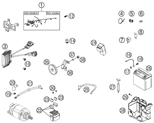 Sprängskiss: Wiring Harness – KTM 500 EXC 2012