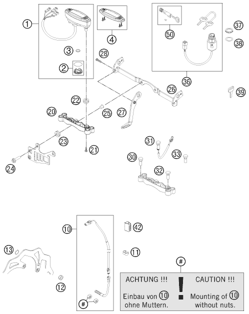 Sprängskiss: Instruments / Lock System – KTM 350 EXC-F 2012