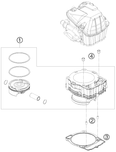 Sprängskiss: Cylinder – KTM 500 XC-W 2012