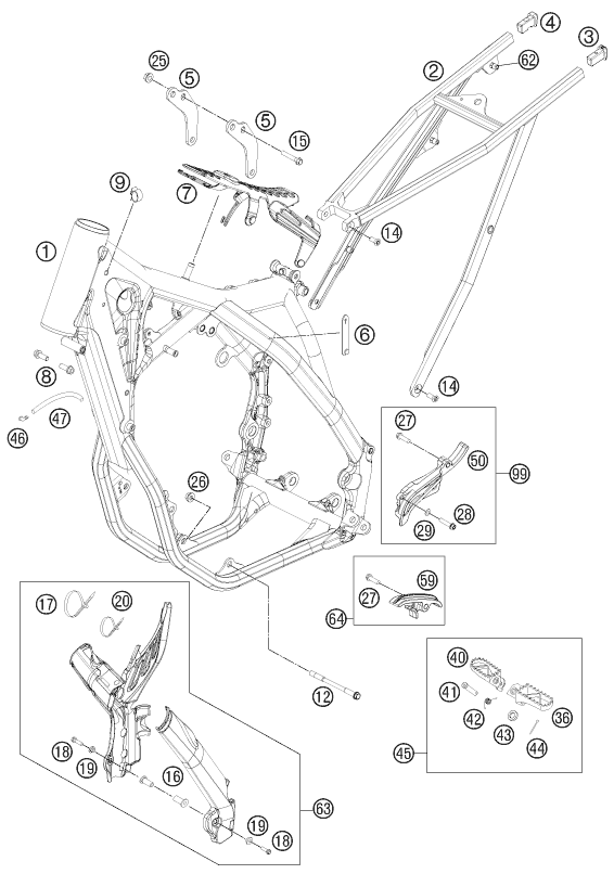 Sprängskiss: Frame – KTM 450 SX-F FACT.REPL. 2012