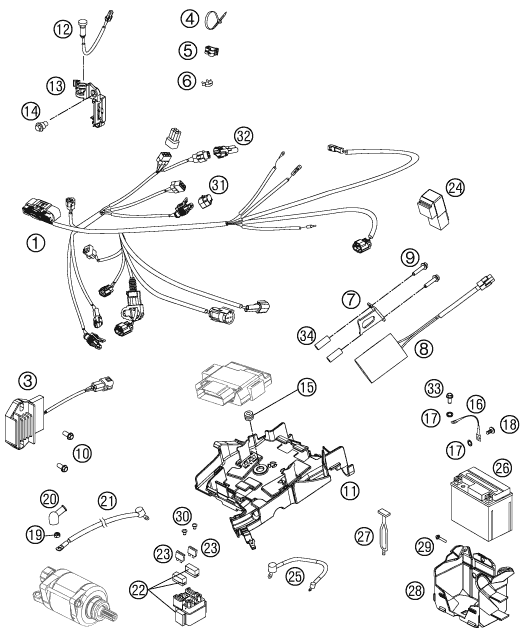 Sprängskiss: Wiring Harness – KTM 450 SX-F FACT.REPL. 2012