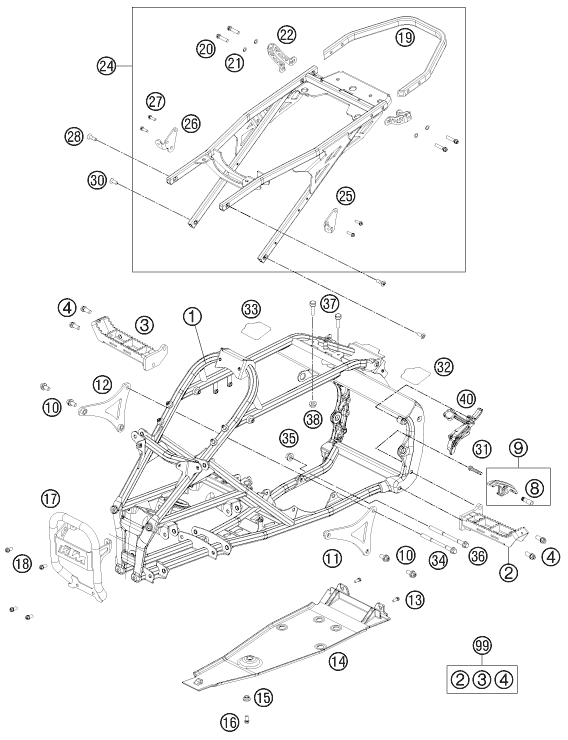 Sprängskiss: Frame – KTM 505 SX ATV 2012