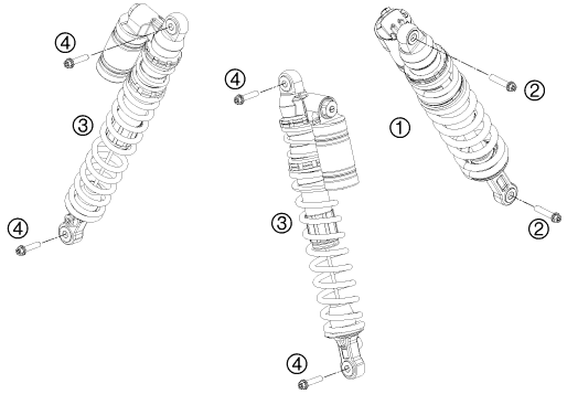 Sprängskiss: Shock Absorber – KTM 505 SX ATV 2012