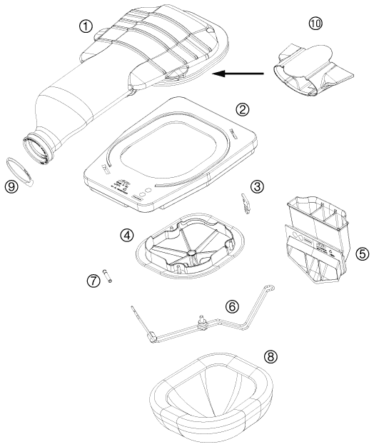 Sprängskiss: Air Filter – KTM 505 SX ATV 2012