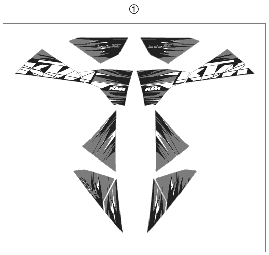 Sprängskiss: Decal – KTM 525 XC ATV 2012