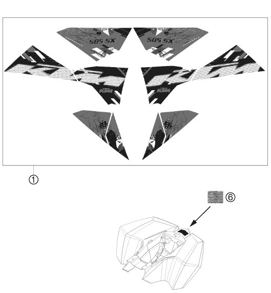 Sprängskiss: Decal – KTM 505 SX ATV 2012