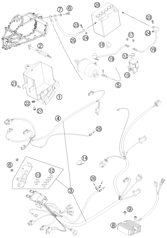 Sprängskiss: Wiring Harness – KTM 525 XC ATV 2012