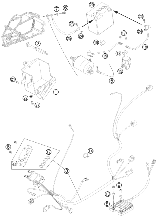 Sprängskiss: Wiring Harness – KTM 505 SX ATV 2012