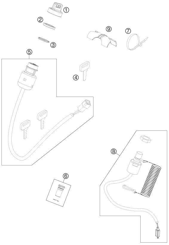 Sprängskiss: Instruments / Lock System – KTM 525 XC ATV 2012