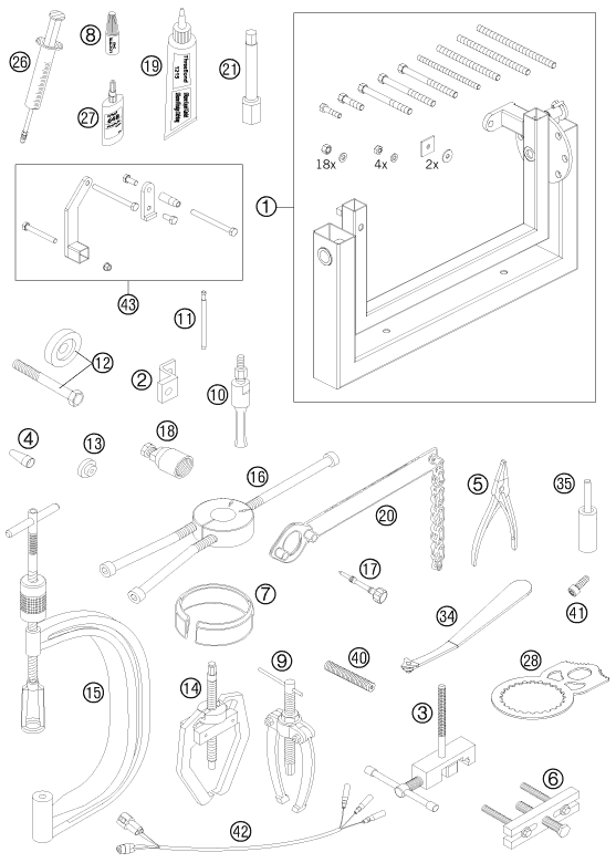 Sprängskiss: Special Tools (Engine) – KTM 525 XC ATV 2012