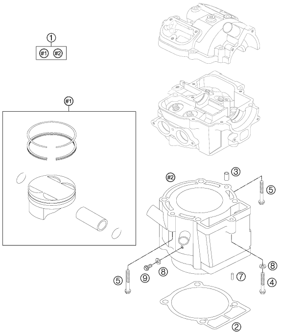 Sprängskiss: Cylinder – KTM 525 XC ATV 2012