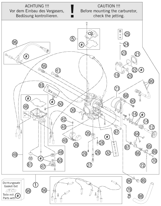 Sprängskiss: Carburetor – KTM 525 XC ATV 2012