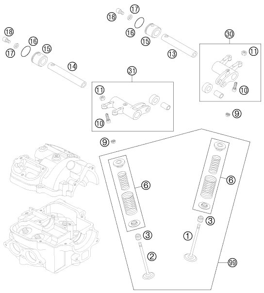 Sprängskiss: Valve Drive – KTM 525 XC ATV 2012