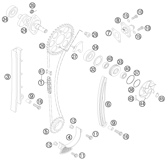Sprängskiss: Timing Drive – KTM 525 XC ATV 2012