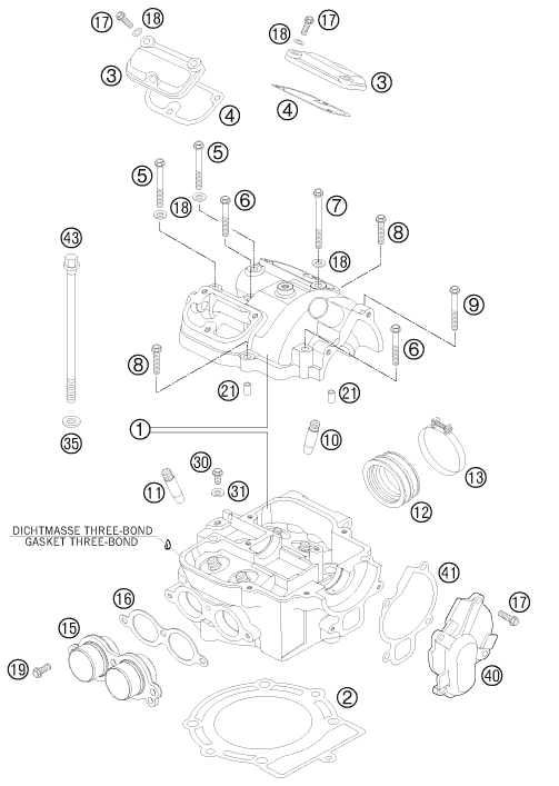 Sprängskiss: Cylinder Head – KTM 525 XC ATV 2012