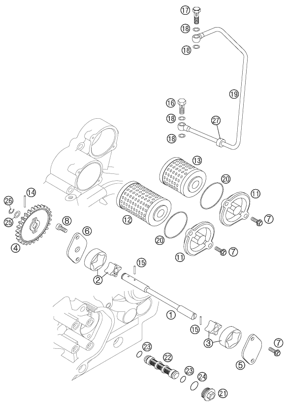Sprängskiss: Lubricating System – KTM 525 XC ATV 2012