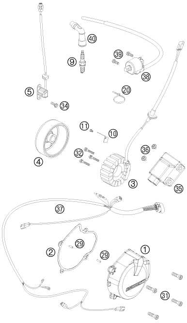 Sprängskiss: Ignition System – KTM 525 XC ATV 2012