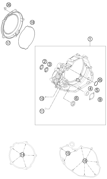 Sprängskiss: Clutch Cover – KTM 505 SX ATV 2012