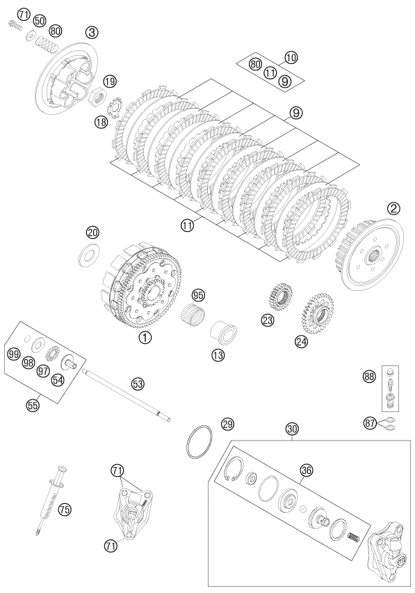 Sprängskiss: Clutch – KTM 505 SX ATV 2012