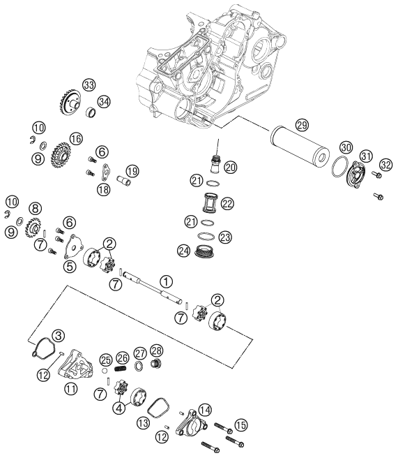Sprängskiss: Lubricating System – KTM 505 SX ATV 2012